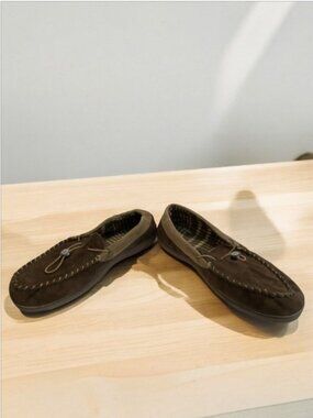 Men's House Shoe/Slipper, XL, Loafer Style, Rubber Sole, Adjustable for Width